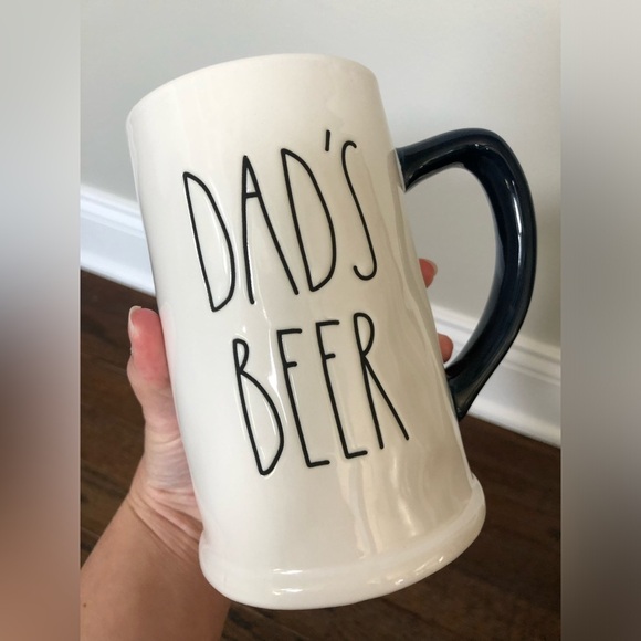 Rae Dunn Father’s Day “Dad’s Beer” Navy Blue/White Large Beer Mug - NWOT! - Picture 5 of 9